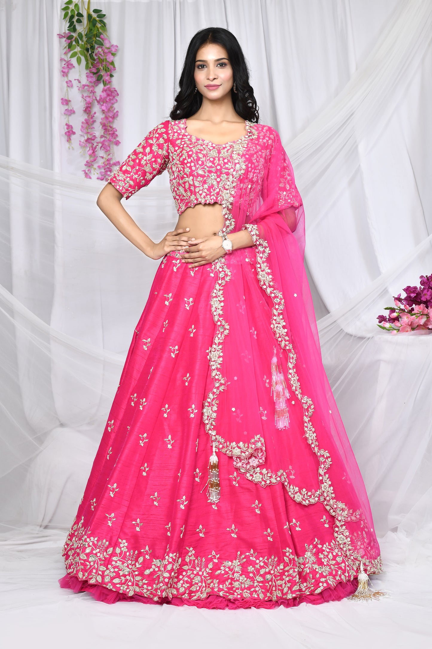 Alisha: Fuschia Pink Lehenga Set