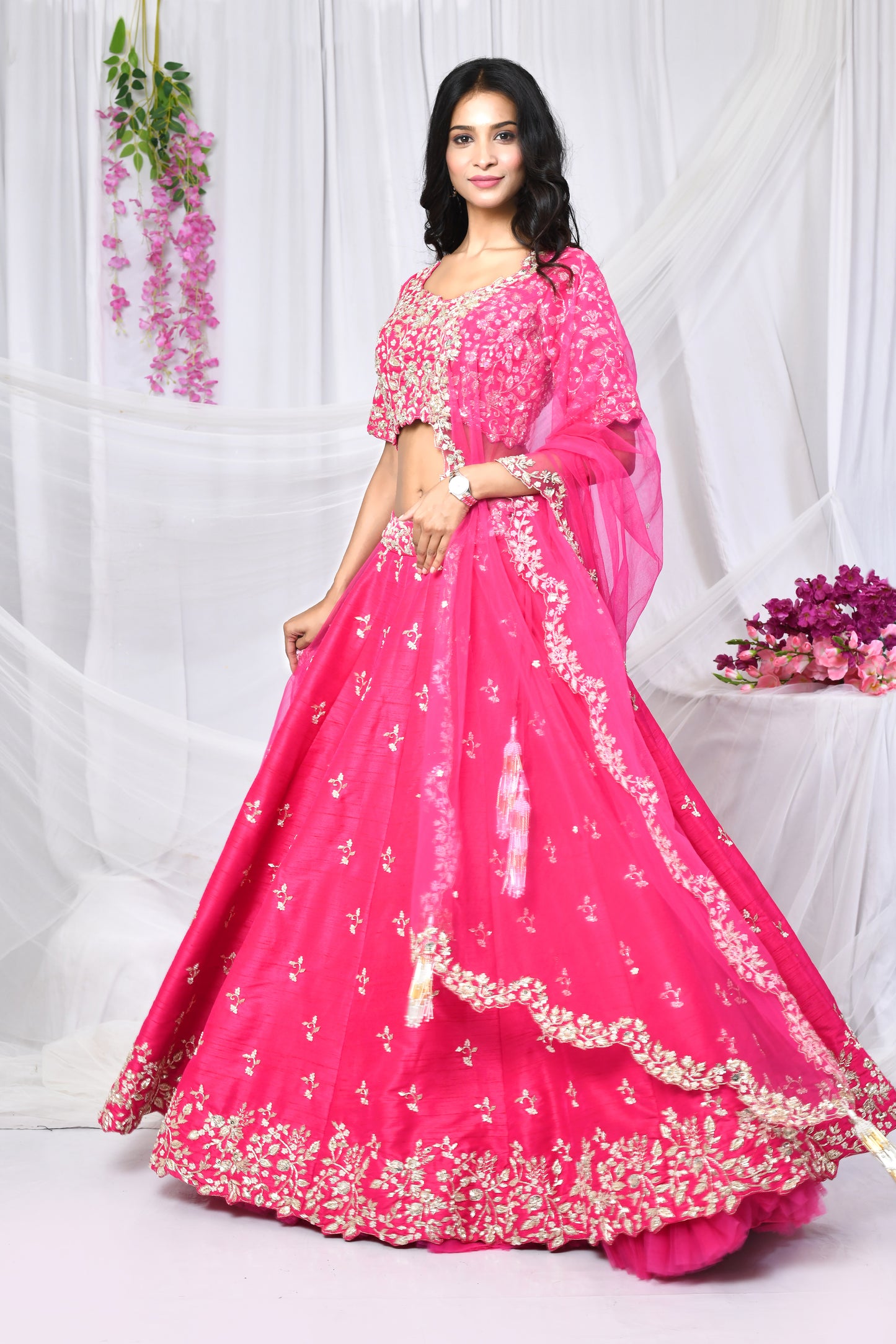 Alisha: Fuschia Pink Lehenga Set