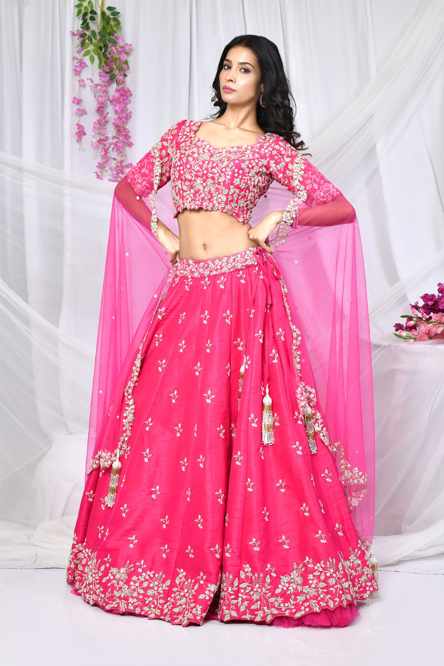 Alisha: Fuschia Pink Lehenga Set