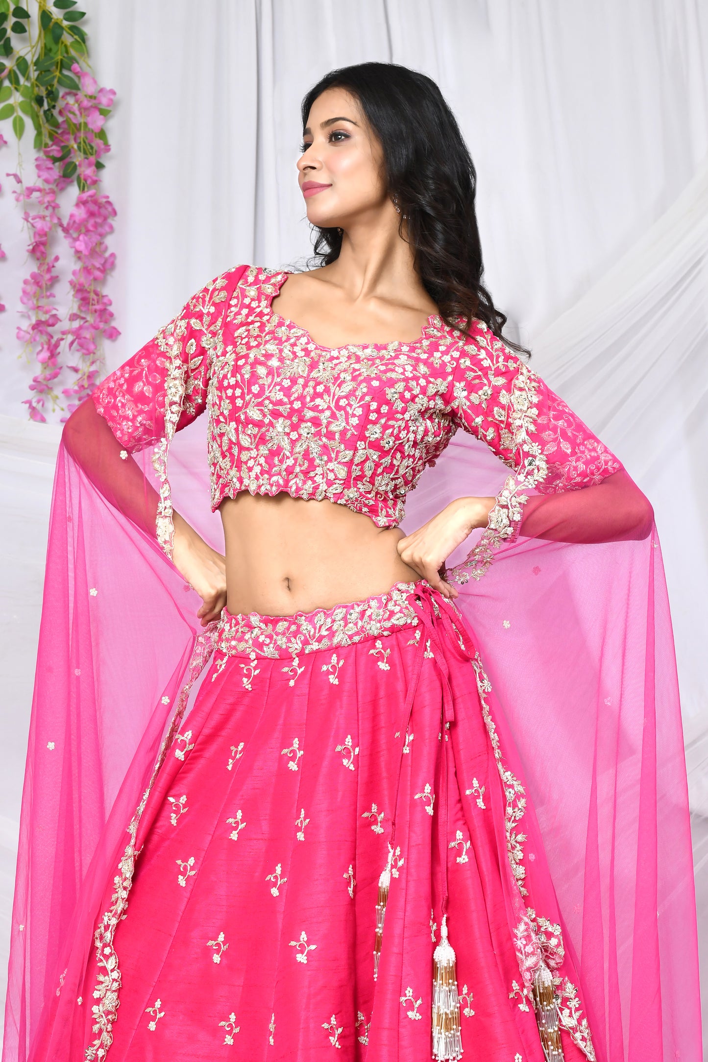 Alisha: Fuschia Pink Lehenga Set