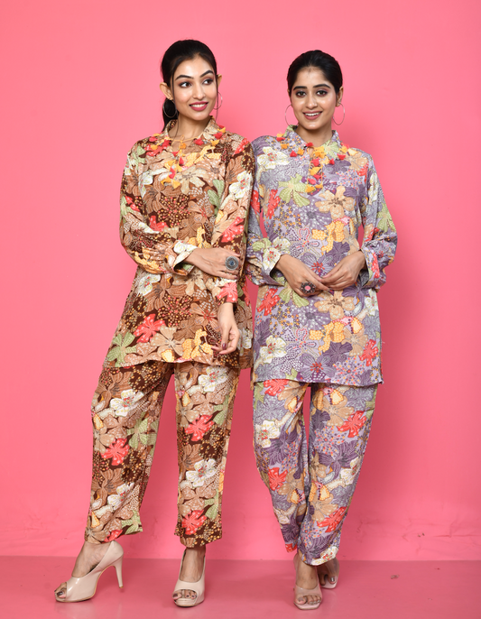 Vaani Floral Cotton Silk Coord Set