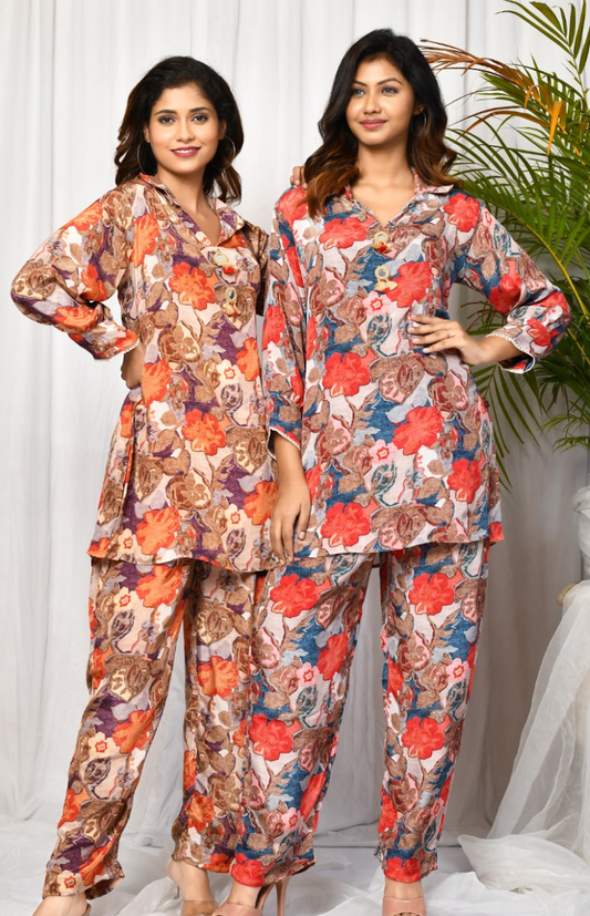 Linisha Floral Crepe Co-ord Set